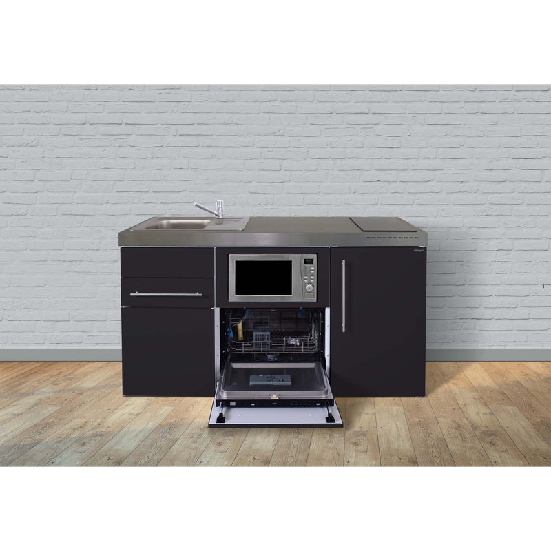 Stengel - Mini-Küche Miniküche Premiumline MPGSMSM160GSMWIKFliB Schwarz matt