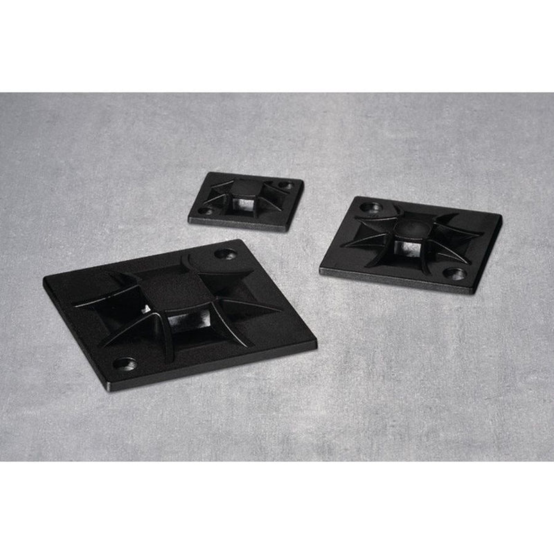 HellermannTyton - Befestigungssockel und -element für Kabelbinder Montagesockel QM20-PA66-BK-C1 20x20mm schwarz − 100 Stück
