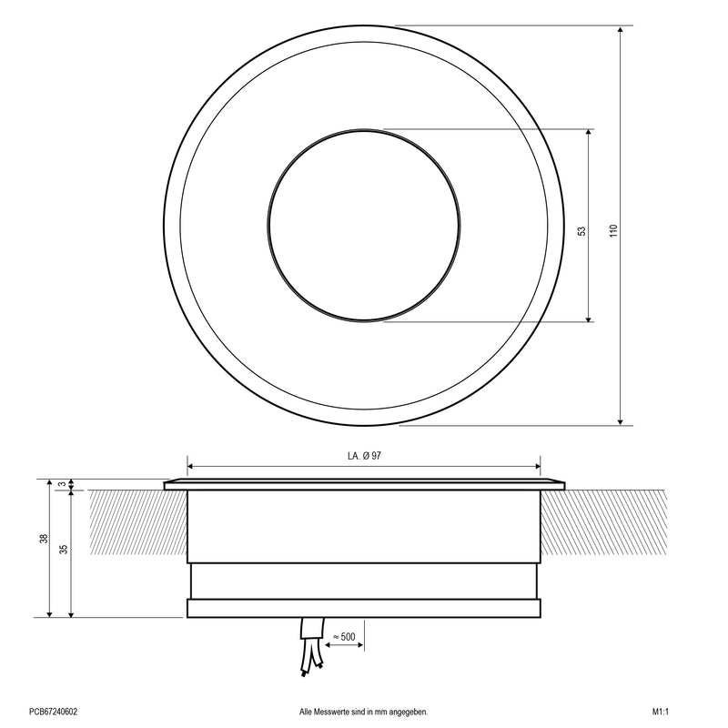 EVN Lichttechnik - Bodeneinbauleuchte LED-Bodeneinbauleuchte PCB67240602 IP67