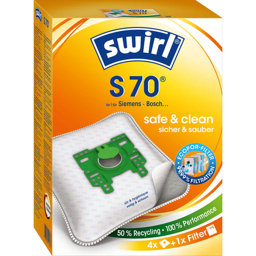 Swirl - Zubehör/Ersatzteile für Bodenpflege Staubbeutel S 70 EcoPor VE4 für Siemens/Bosch