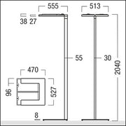Zumtobel Group - Stehleuchte LED - Stehleuchte ARTELEASUP #42190020 940, silber