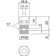 OBO Bettermann - Kabelverschraubung Verschraubung V-TEC PG9 MS − 50 Stück