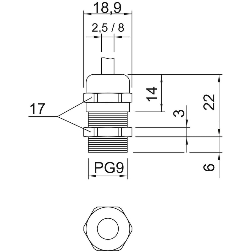 OBO Bettermann - Kabelverschraubung Verschraubung V-TEC PG9 MS − 50 Stück
