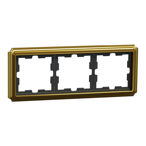Merten - Abdeckrahmen D-Antik Metallrahmen MEG4030-4741 3-fach, 24k gold