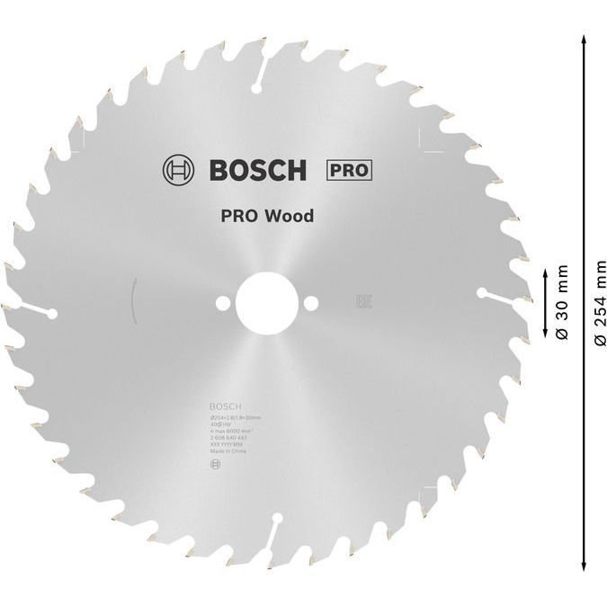 Bosch - Kreissägeblatt PRO Wood Kreissägeblatt, 2608640443 254 x 2,8 x 30 mm