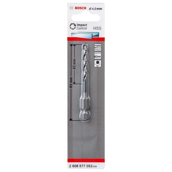 Bosch - Bohrer HSS Spiralbohrer mit 2608577052 Sechskantschaft 4,0