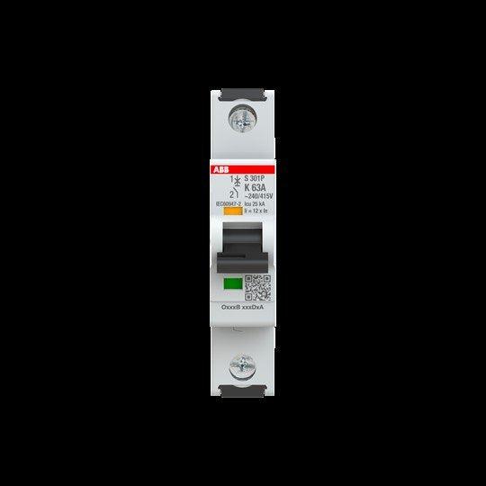 ABB Stotz S&J - Leitungsschutzschalter Sicherungsautomat S301P-K63 25kA, 63A, 1P