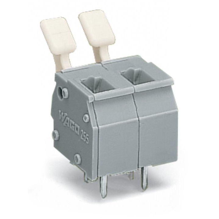 WAGO - Leiterplattenklemme 255-502/333-000 Drücker,2,5 mm²,grau − 70 Stück