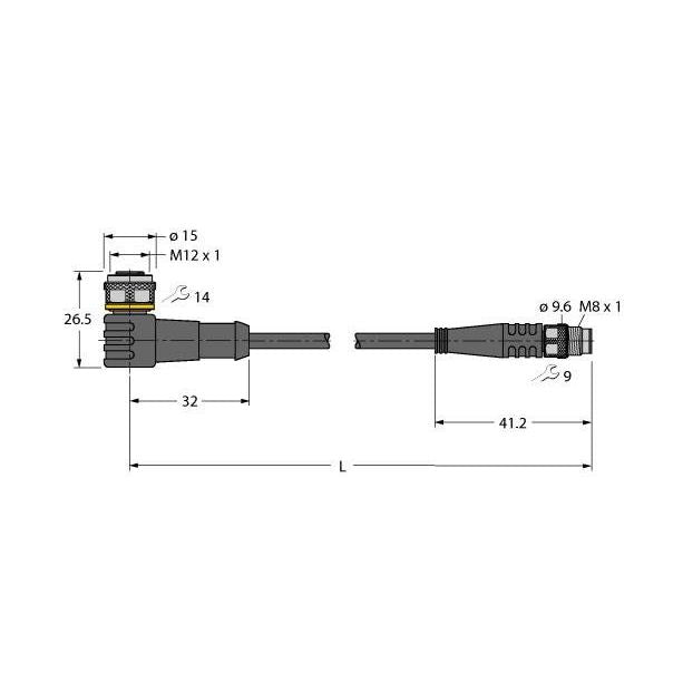 Turck - Konfektioniertes Sensor-Aktor-Kabel Aktuator- u. Sensorleitung WKC4TP7X24PSG3M/TXL PUR