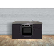 Stengel - Mini-Küche Miniküche Premiumline MPBSM160BOGKFliBreS Schwarz matt