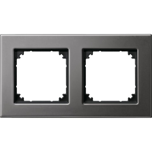 Merten - Abdeckrahmen Metallrahmen 2f.rho/gr 475214 waage/senkrecht