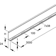 Niedax - Trennwand für Kabeltragsystem Trennsteg RW 85 − 3 Meter