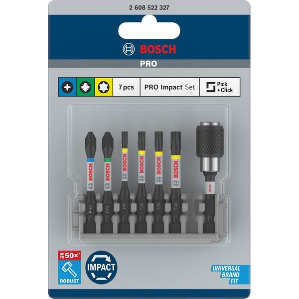 Bosch - Bit-Set PRO Impact Set mit Quick 2608522327 Change-Bithalter und