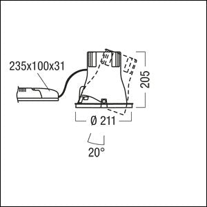 Zumtobel Group - Downlight/Strahler/Flutlicht LED-Einbauleuchte CAR EVO L #60818432 4000K