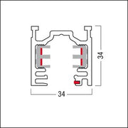 Zumtobel - Elektrisches Zubehör/Ersatzteile für Leuchten Stromschiene 4000mm 3PH/L3+DALITRACK4mBK schwarz
