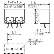Weidmüller - Leiterplattensteckverbinder Klemmleiste SL3.5/04/180G3.2SNOR − 100 Stück