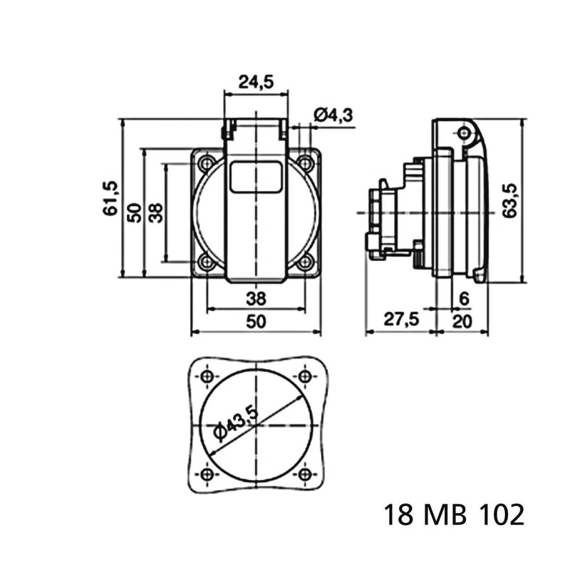 Bals Elektrotech - Schutzkontakt-Anbausteckdose Schutzkont.-Anbausteckdose 71101 16A IP44 schwarz