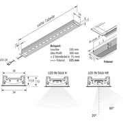 Hera - Decken-/Wandleuchte LED IN-Stick HR 61001412202 530mm ww