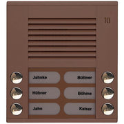 TCS Tür Control - Türstation für Türkommunikation Audioaußenstation 2-reihig PES06-EB/04 6 Tasten AP bronze