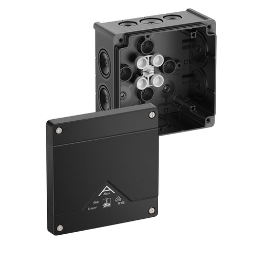 Spelsberg - Dose, Gehäuse für Montage auf der Wand/Decke Abzweigkasten Abox 060-L/sw IP66, 6qm