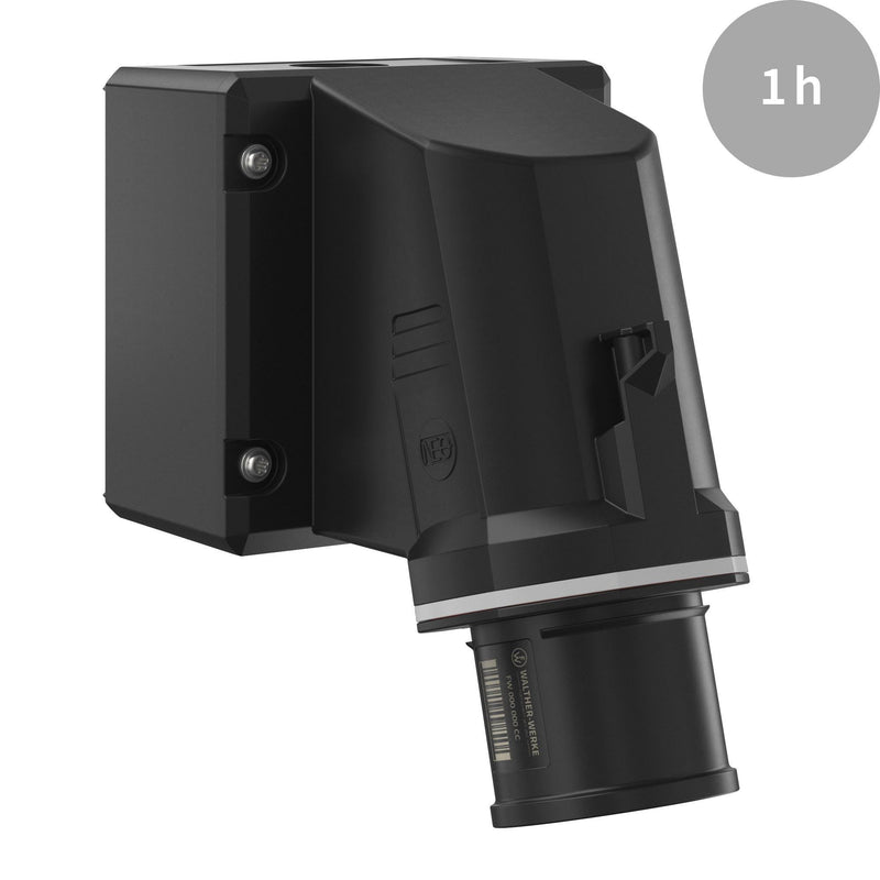 Walther Werke - CEE-Gerätestecker (IEC 60309) CEE NEO Wandgerätestecker FW734301CC schräg 32A 3P 1h