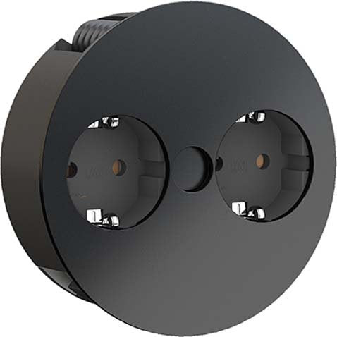 Bachmann - Multi-Tischsteckdose TWIST Steckdosenleiste 931.150 2xCEE7/3 2m AEH sw