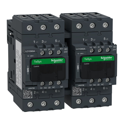 Schneider Electric - Schützkombination Wendeschütz LC2D65ABD 3P,65A,24VDC