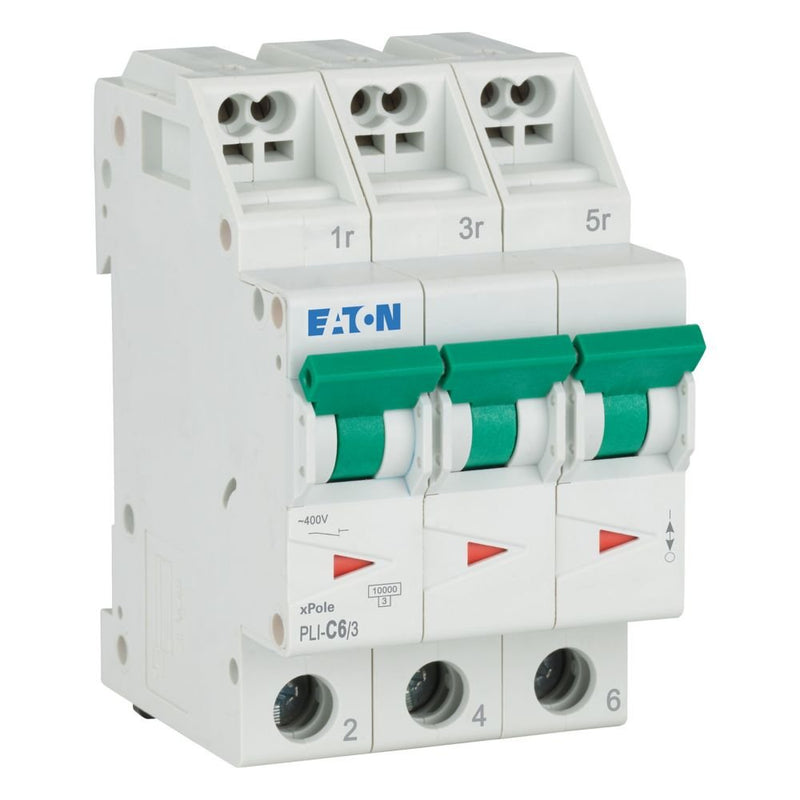 Eaton - Leitungsschutzschalter PLI-C6/3 C 6A, 3p (Steckkl.)