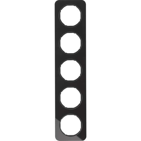 Berker - Abdeckrahmen Rahmen Glas/sw 10152116 5fach