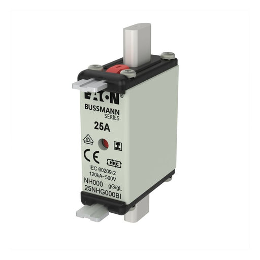 Eaton - Messersicherung Sicherungseinsatz Nieders. 25NHG000BI 25A AC 500V 120kA − 3 Stück