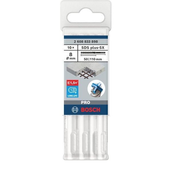 Bosch - Bohrer PRO SDS plus-5X 2608833898VE(10) Hammerbohrer 8 x 50