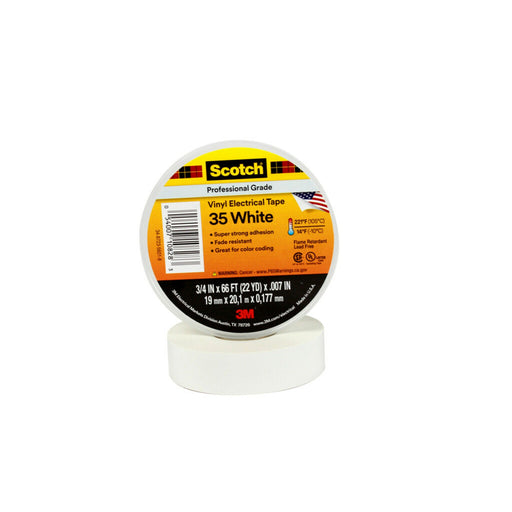 3M - Klebeband PVC Elektro-Isolierband Scotch 35 19x20 ws 19 mm x 20 m, weiß