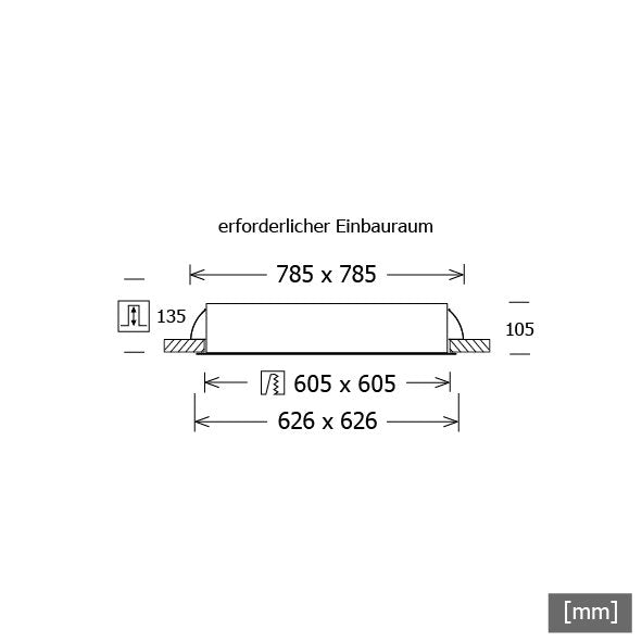 LTS Licht&Leuchten - Decken-/Wandleuchte LED-Einbauleuchte PLL57625402/DALI ws 53W 4000K 3840lm