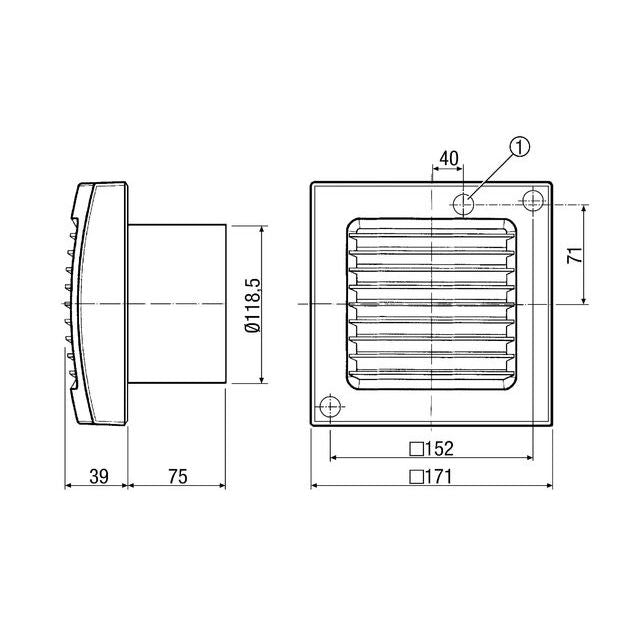 Maico - Kleinraumventilator Ventilator ECA 120 19W,170cbm/h,IP45