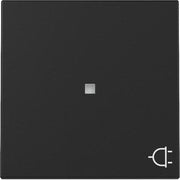 Gira - Abdeckung/Bedienelement für Installationsschalterprogramme Wippe Kontrollf. + Symb. 3291005 Steckd. Schwarz m