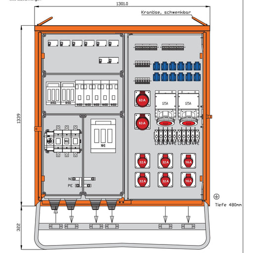 Walther Werke - Baustromverteiler Verteilerschrank WV0624R1 246kVA