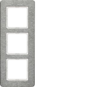 Berker - Abdeckrahmen Rahmen 3f. eds/gebürstet 10136083 senkrecht