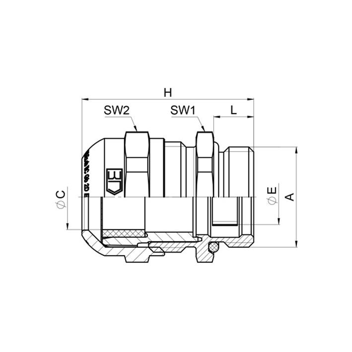 Jacob - Kabelverschraubung Verschraubung PERFECT plus K102-1020-00-EX EMV-Ex-KV M20x1,5 − 50 Stück