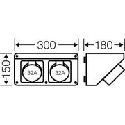 Hensel - Pultsystem Mi Connection Box Mi CB 13 2xCEE 32A,5p,400V,6h