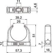 OBO Bettermann - Rohrschelle Quick-Schelle 2955 F M40 STGR flammwidrig − 50 Stück