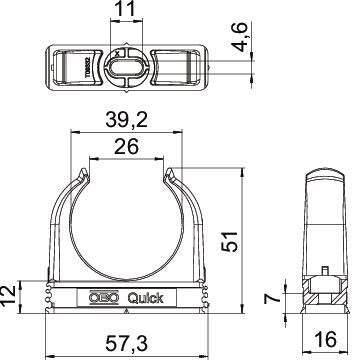 OBO Bettermann - Rohrschelle Quick-Schelle 2955 F M40 STGR flammwidrig − 50 Stück