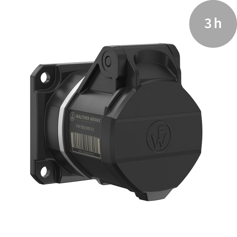 Walther Werke - CEE-Anbausteckdose (IEC 60309) CEE NEO Anbaudose FW412303SK gerade 1 6A 3P 3h