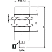 Di-soric - Induktiver Näherungsschalter Induktiver Näherungssensor INS-M30-N25PS-B3 25mm, nicht bündig