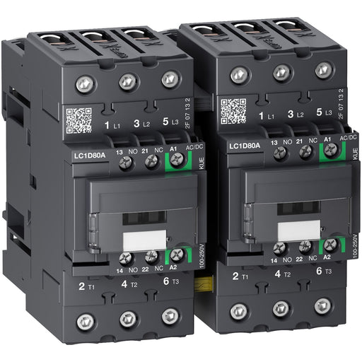 Schneider Electric - Schützkombination Wendeschützkombination 3p LC2D80AKUE 37kW 400V AC3 80A