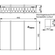 Telegärtner - Patchpanel Kupfer MPD24 Modulträger 100021514 AP, leer, 1HE, rws − 1 Stück