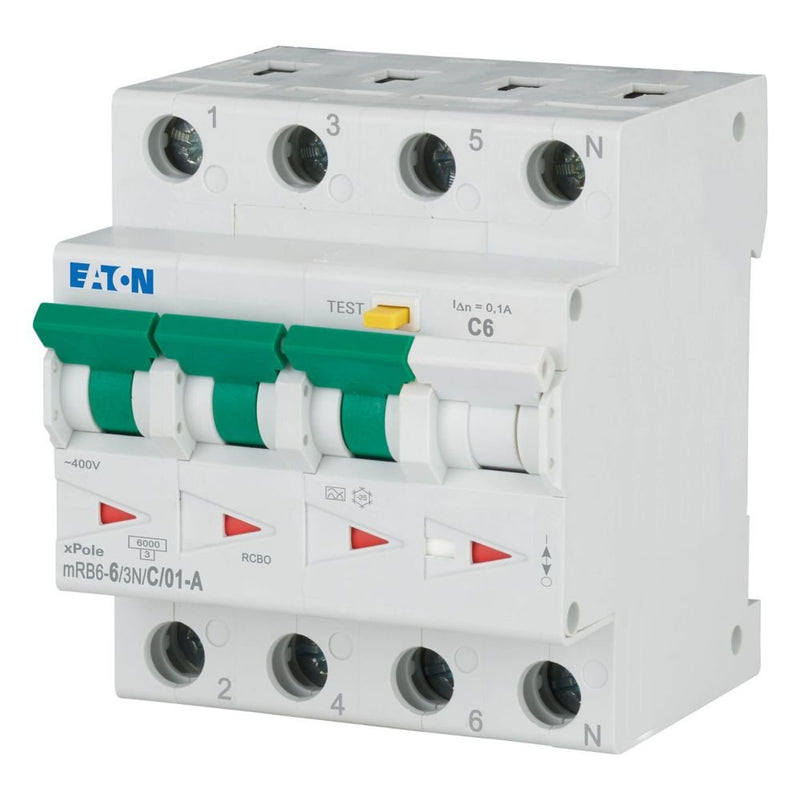 Eaton - Kombination FI-Schalter/Leitungsschutzschalter FI/LS Kombination mRB6-6/3N/C/01-A 6A 100mA