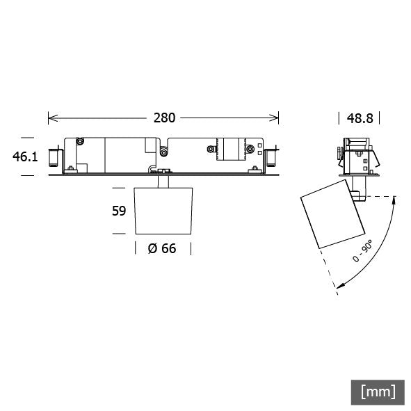 LTS Licht&Leuchten - Downlight/Strahler/Flutlicht Strahlereinsatz LK-ORYO 060. #672172 930, DALI, sw