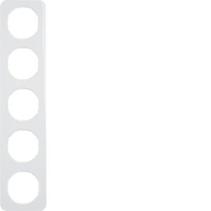 Berker - Abdeckrahmen Rahmen pows/gl 10152189 5fach