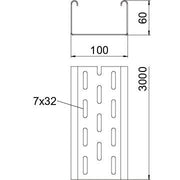 OBO Bettermann - Kabelrinne SKS 610 FS 60x100mm − 3 Meter