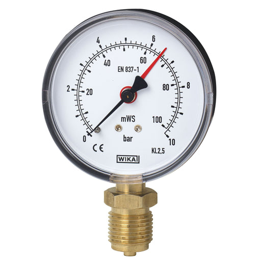 Wika Wiegand - Rohrfedermanometer Rohrfedmano 111.10.080 CU 9012486 1 bar 2.Tlg G1/2B